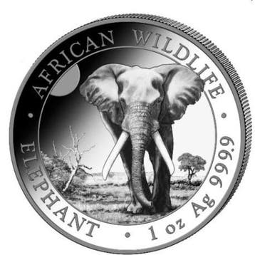Somalische Olifant 1 kg 2025, Verzenden, Overige landen, Losse munt, Zilver