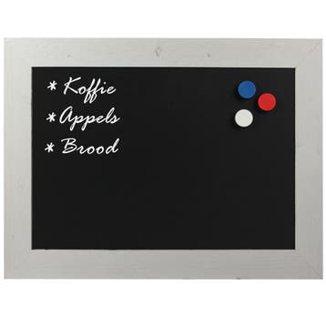 Krijtbord Magnetisch Steigerhout Wit 40x50 cm, Nieuw
