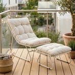 Tuinset Malmö 2-delig loungestoel met voetenbank tuinmeubels, Tuin en Terras, Verzenden, Nieuw