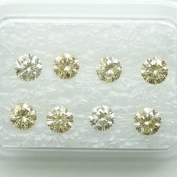 Zonder minimumprijs - 8 pcs Diamant (Natuurlijk gekleurd) -, Nieuw