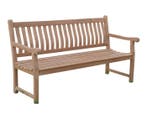 Teak tuinbank Comfort met gebogen rugleuning 120 cm, Ophalen of Verzenden, Nieuw