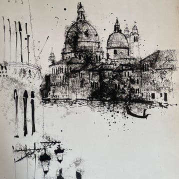 Yves Ganne (1931-2019) - Italie Architecture, Vue de Venise, Antiek en Kunst
