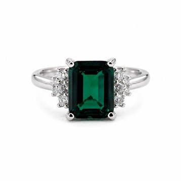 Zonder minimumprijs - Ring Verguld Smaragd - Diamant -, Nieuw