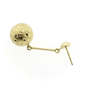 Gouden oorbellen met bollen, Ophalen of Verzenden, Gebruikt, Goud, Goud