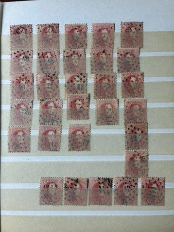 België 1863 - Getande Medaillons studie postnummers -, Gestempeld