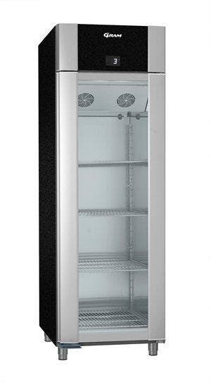RVS koelkast zwart met glazen deur | 2/1 GN | 610 liter, Verzenden, Nieuw in verpakking