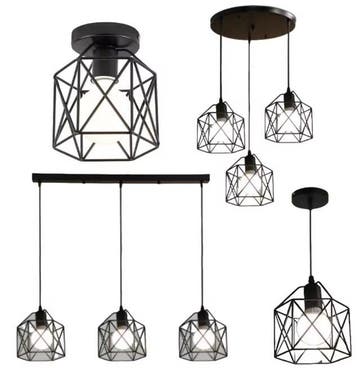 Industriële Metalen Kooi Hanglamp – LED Plafondlamp Eetkamer, Verzenden, Nieuw