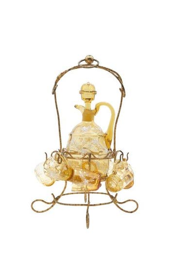 Drankservies - Glas - Amber Glass Likeurset, Antiek en Kunst, Antiek | Glas en Kristal