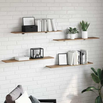 vidaXL Boekenplank Bord 3-laags 4 st 100 x 20 x 1,5 cm, Verzenden, Nieuw, Overige houtsoorten, Minder dan 50 cm