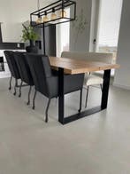 Set van 3 leren eetkamerstoelen en een leren eetkamerbank -, Ophalen of Verzenden, Nieuw, Leer