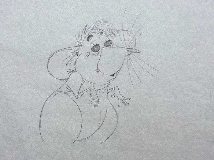 Eric Larson - 1 Original preliminary drawing - Aristocats -, Verzamelen, Disney