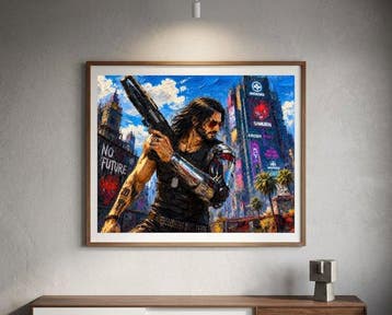 AT9 - Johnny Silverhand in Night City: Oil Painting Style, Nieuw