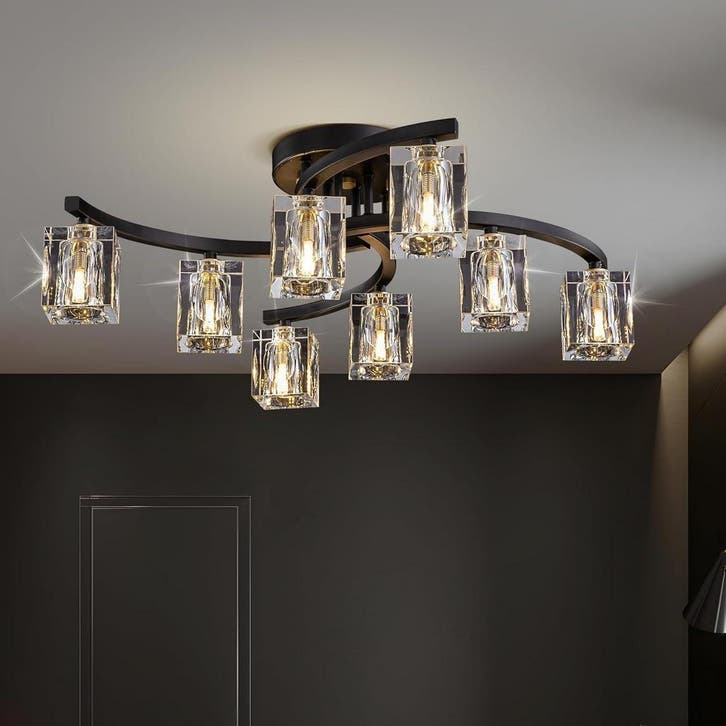 Moderne Kroonluchter 8-punts | 66% Korting | B-keuze, Huis en Inrichting, Lampen | Plafondlampen, Nieuw, Metaal, Ophalen of Verzenden