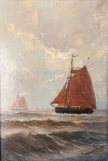 Romain Steppe (1859-1927) - Zicht op de Schelde