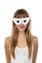 Hartjes Bont Zonnebril Wit Montuur Kunststof Zwarte Glazen M, Ophalen of Verzenden, Nieuw, Feestartikel, Carnaval