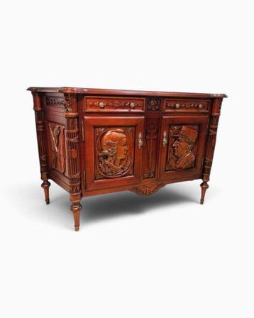 Ladekast - gebeitst hout - Charles de Gaulle Commode, Antiek en Kunst