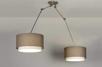 Rietveld Hanglampen - Taupe - Stof, Verzenden, Nieuw