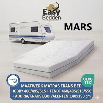 Fransbed caravan matras Mars Koudschuim HR45 140×198, Verzenden, Nieuw, Tweepersoons, Matras