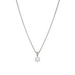 Witgouden collier met diamant hanger 45 cm 14 karaat, Verzenden, Zo goed als nieuw, Goud, Met hanger