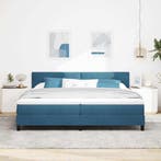 vidaXL Boxspringbed met matras Donkerblauw 200 x 200 cm, Huis en Inrichting, Slaapkamer | Bedden, Verzenden, Nieuw, Blauw, Stof
