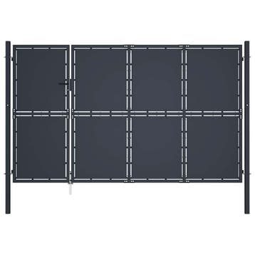 vidaXL Tuinpoort staal 350x150 cm antraciet, Verzenden, Nieuw