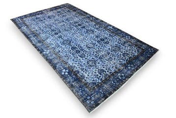 Blauwe vintage - Vloerkleed - 270 cm - 155 cm - met, Nieuw