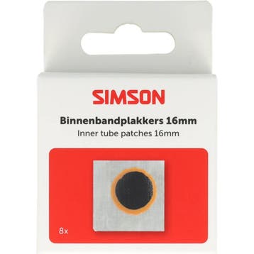 Simson Binnenbandpleisters 16 mm voor lekke fietsbanden,..., Ophalen of Verzenden, Nieuw, Band
