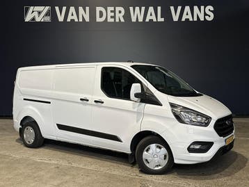 Ford Transit Custom 2.0 TDCI 131pk L2H1 Euro6 Airco | Apple, Stof, Gebruikt, Wit, Dealer onderhouden