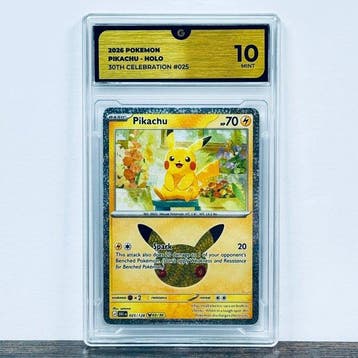 Pokémon Graded card - Pikachu Holo 050 - 30th Anniversary –, Nieuw