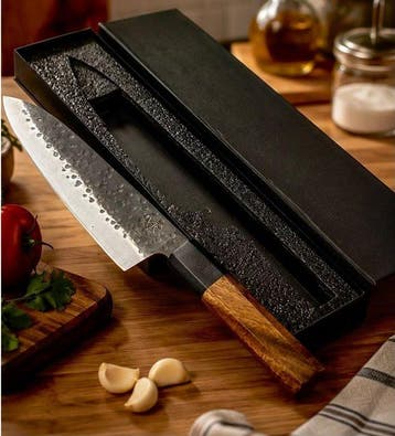 Keukenmes - Japanse mes ,Op maat gemaakt keukenmes voor chef, Antiek en Kunst