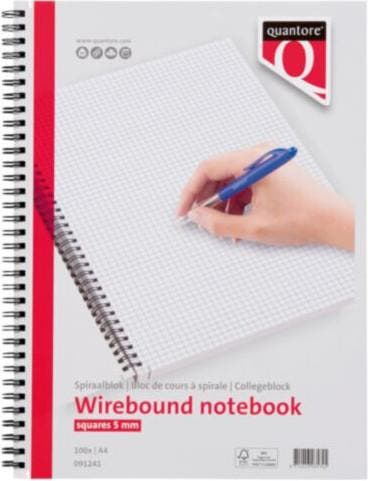 Spiraalblok Quantore A4 ruit 5 mm, Diversen, Papierwaren, Nieuw, Verzenden