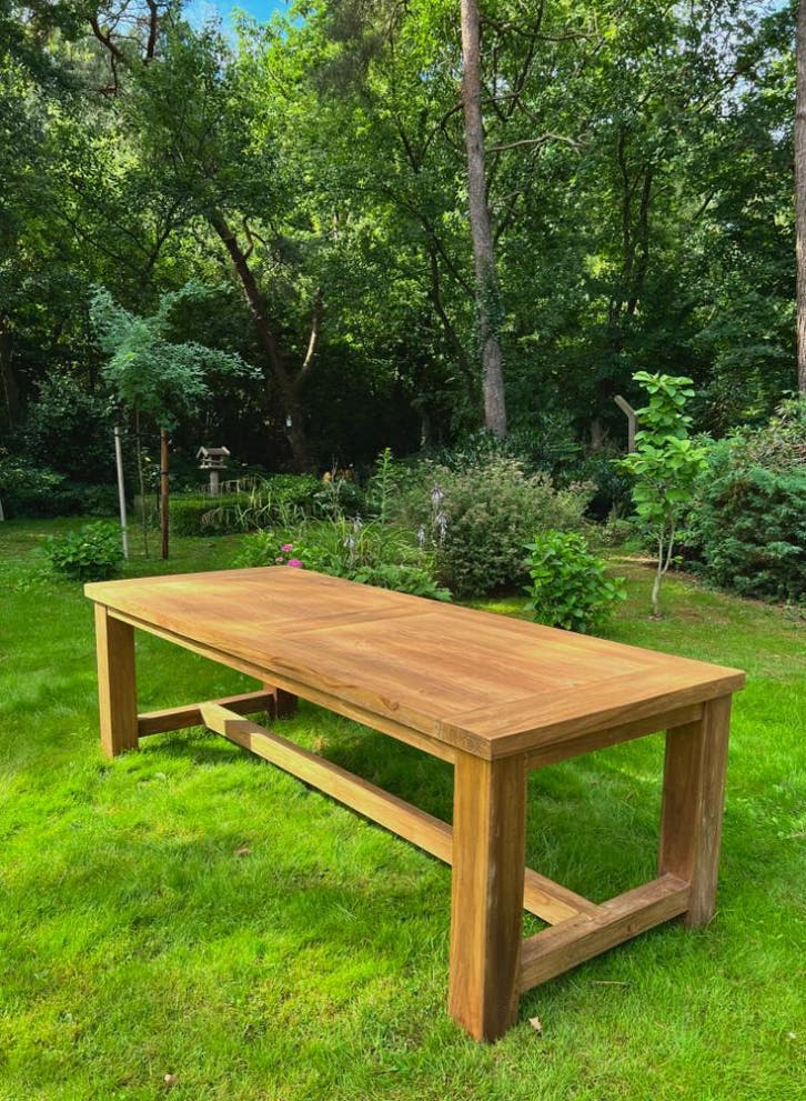 De mooiste echt teakhouten tuintafels vindt u hier!, Tuin en Terras, Tuintafels, Nieuw, Hout, Rechthoekig