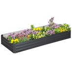 TRUUSK Verhoogd Staal Bloembed - 241 x 90,5 x 30 cm - Plante, Verzenden