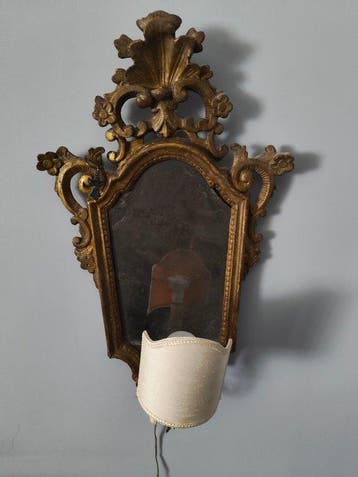 Wandkandelaar - Hout, Goud