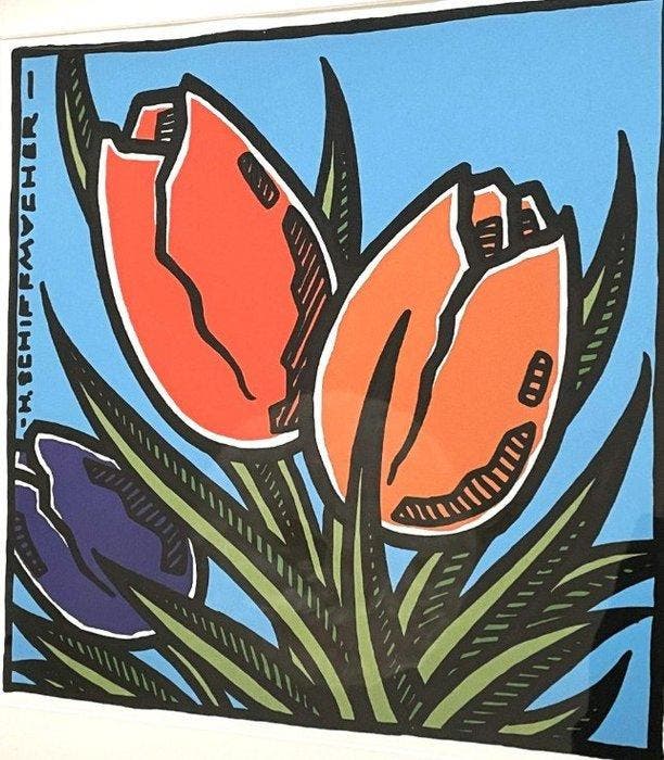 Henk Schiffmacher (1952) - Hollandse Tulpen, Antiek en Kunst, Antiek | Overige Antiek