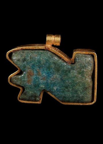Oude Egypte, derde tussenperiode Faience Wedjat-amulet in