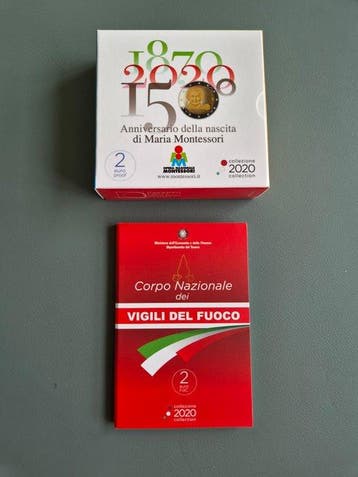 Italië. 2 Euro 2020 Vigili del Fuoco + Montessori (2