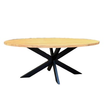 Stel uw ovale tafel samen -  200x100 cm Stalen kruispoot, Ophalen of Verzenden, Nieuw