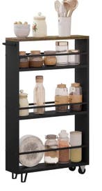 Keukentrolley 3 Planken met Wielen – Vintage Bruin/Zwart, Verzenden, Nieuw