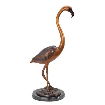 A BRONZE SCULPTURE OF A FLAMINGO ON A MARBLE BASE, Verzenden, Nieuw