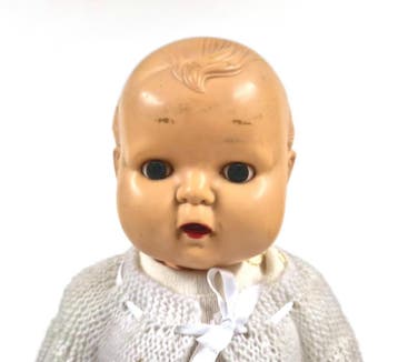 Vintage babypop van hard plastic met slaapogen en bewegende, Verzenden, Gebruikt
