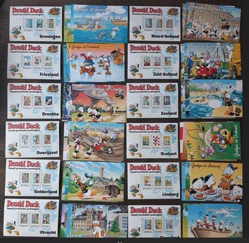 Nederland 2012 - Donald Duck Complete serie van 12 post sets, Postzegels en Munten, Gestempeld