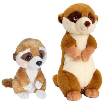 Stokstaartjes knuffel set - pluche - moeder en baby - 18 cm, Verzenden, Nieuw