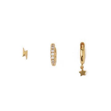 Orelia ear party bliksemschicht en ster goudkleurig met, Verzenden, Nieuw