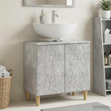 vidaXL Badkamer wastafelkast DELFT Betongrijs 59,5 x 31,5 x, Verzenden, Nieuw, Wastafelkast