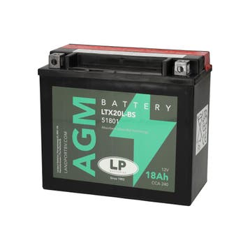 Landport (LP) LTX20L-BS 12 volt 18,0 ah AGM motor accu, Ophalen of Verzenden, Nieuw