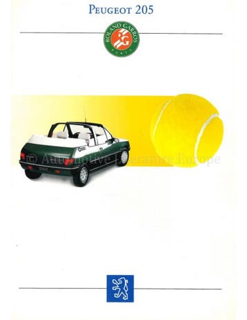 1993 PEUGEOT 205 CABRIOLET ROLAND CARROS BROCHURE, Boeken, Nieuw, Peugeot, Author