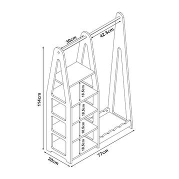 Kinderrek Vestnes 114x77x30 cm wit [en.casa], Verzenden, Nieuw