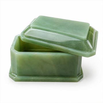 Aventurine Handgesneden Decoratieve Doos - Hoogte: 6.4 cm -