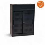 Schuifdeurkast -  Basic - Zwart - 105cm - Inclusief plantenb, Werkplek, Ophalen of Verzenden, Gebruikt, Kast